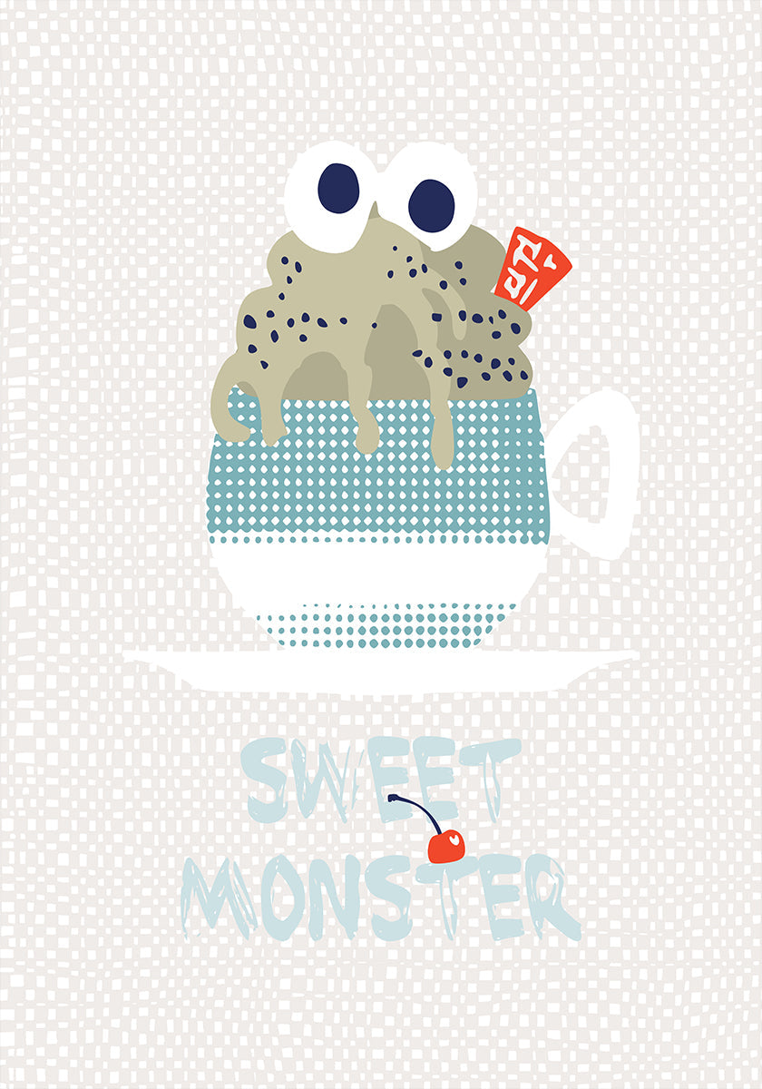 Süßes Monster-Cupcake-Minz-Poster