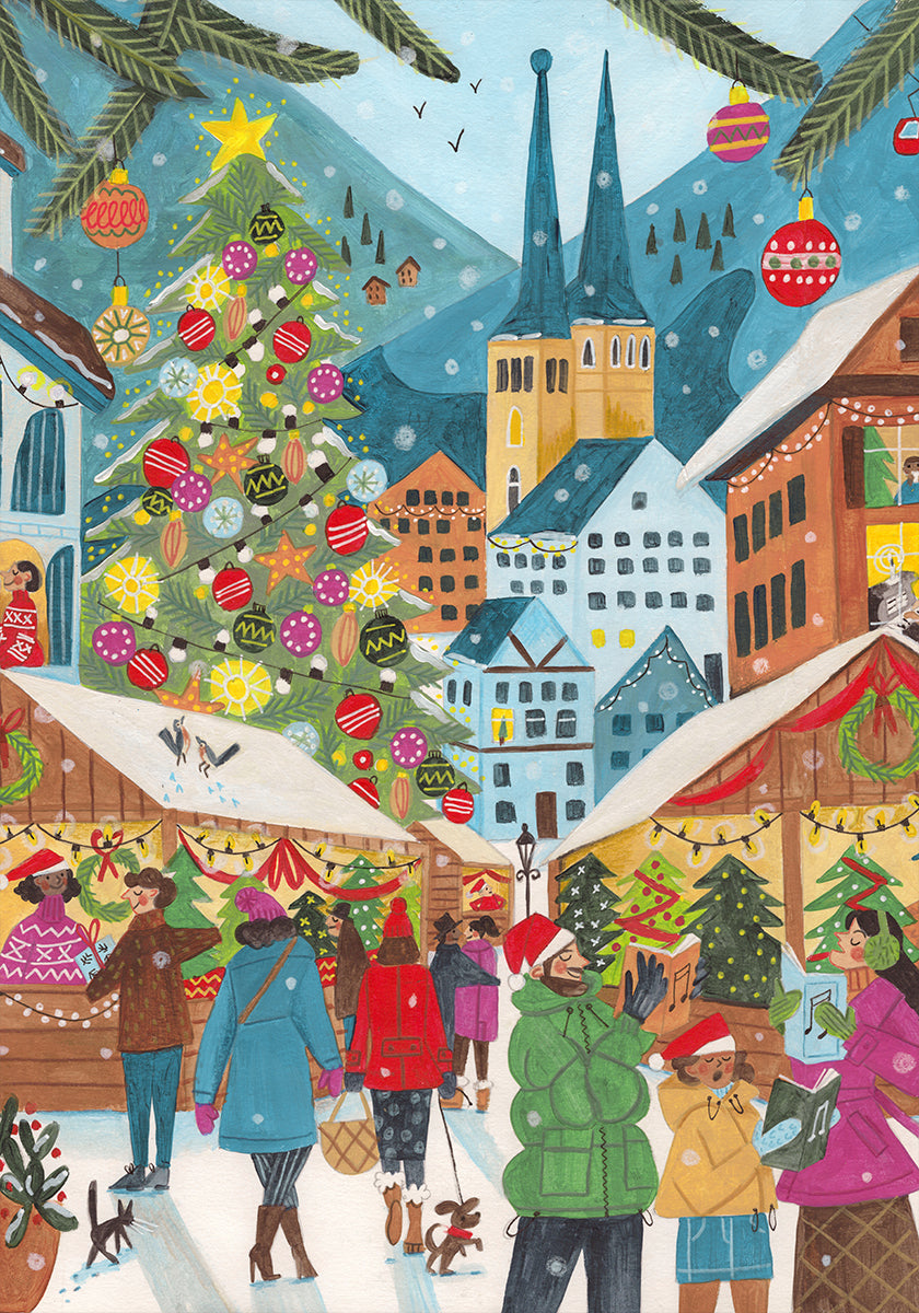 Weihnachtsmarkt im Dorfplakat
