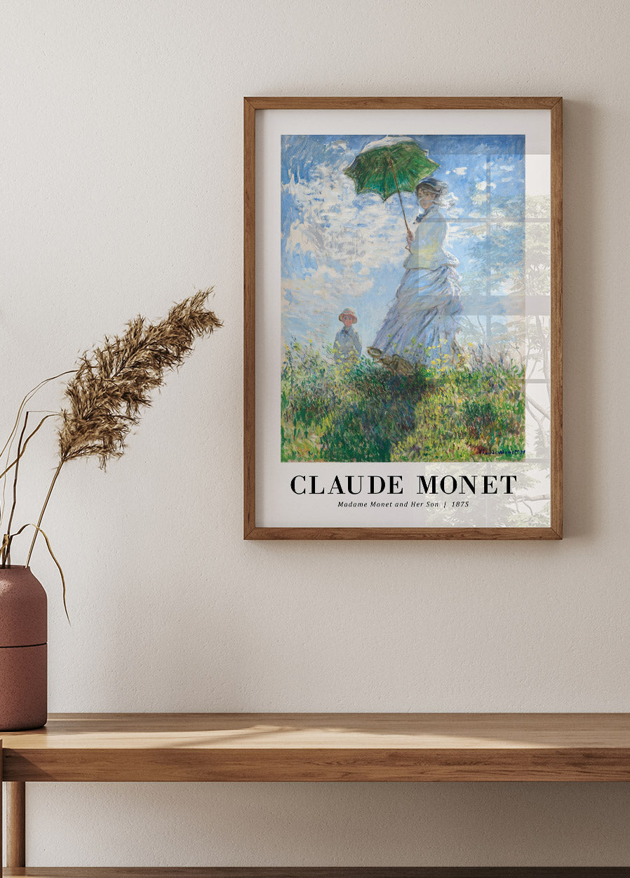 Madame Monet und ihr Sohn 1875 Poster von Claude Monet - Posterbox.no