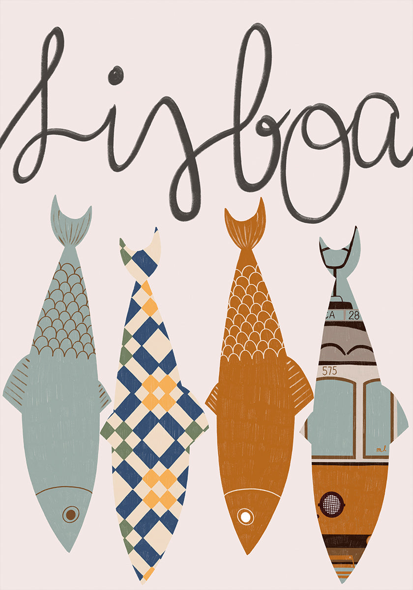 Lissabon-Sardinen-Poster