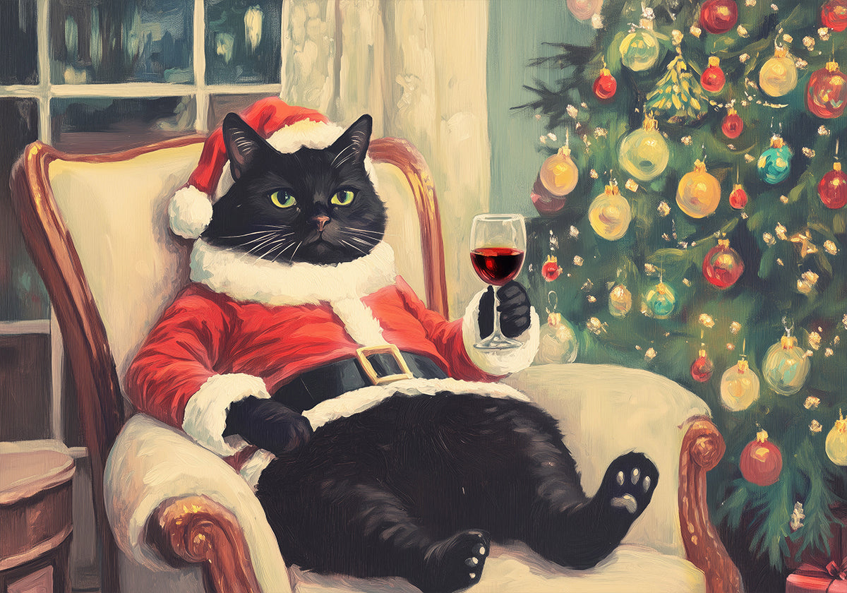 Weihnachts-Chilling-Cat-Poster