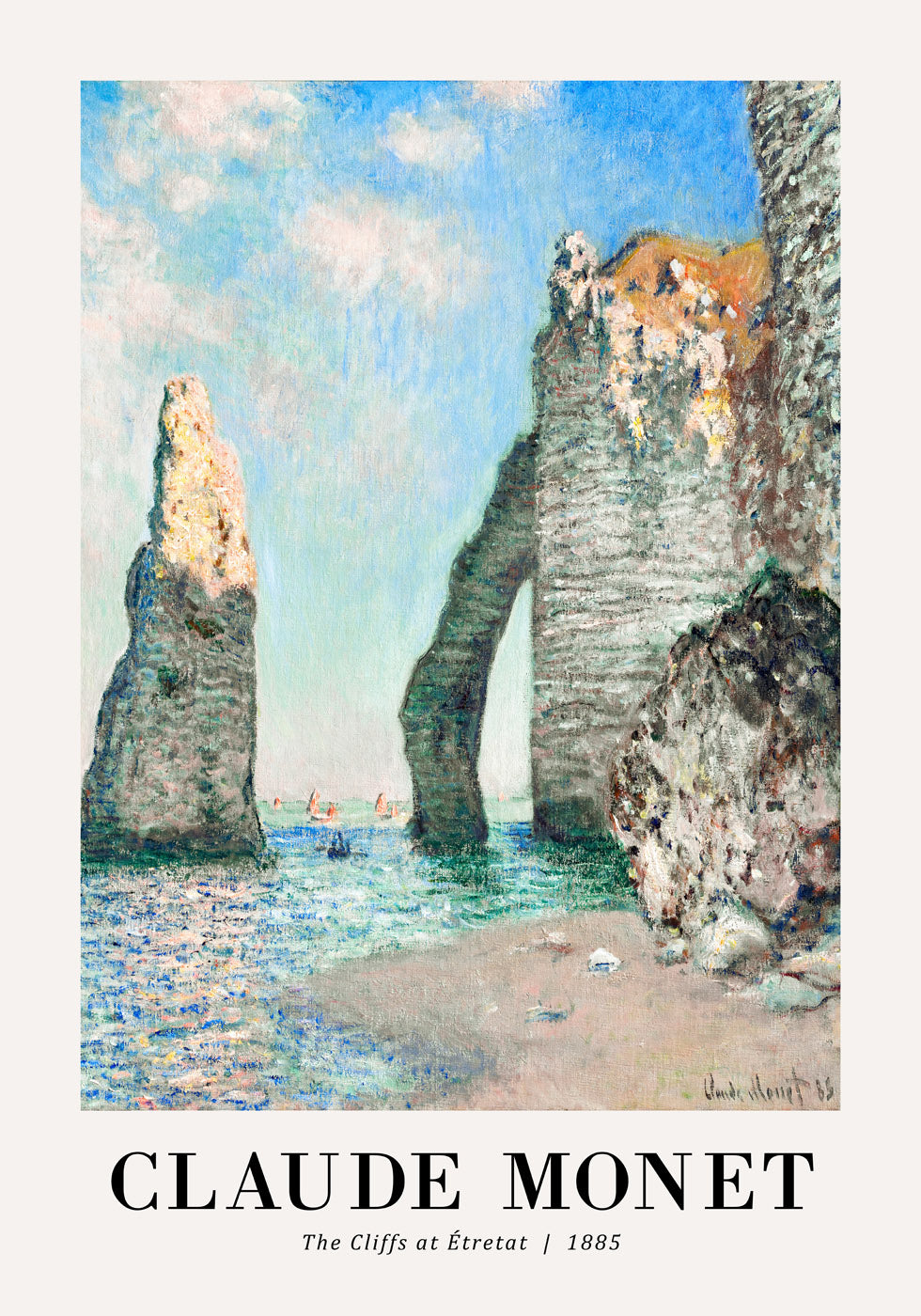 Die Klippen von Etretat 1885 Poster von Claude Monet - Posterbox.no
