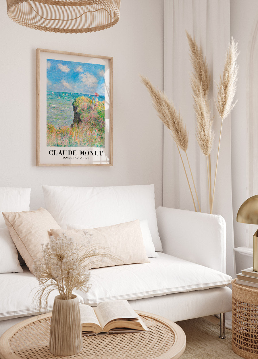 Cliff Walk bei Pourville 1882 Poster von Claude Monet - Posterbox.no