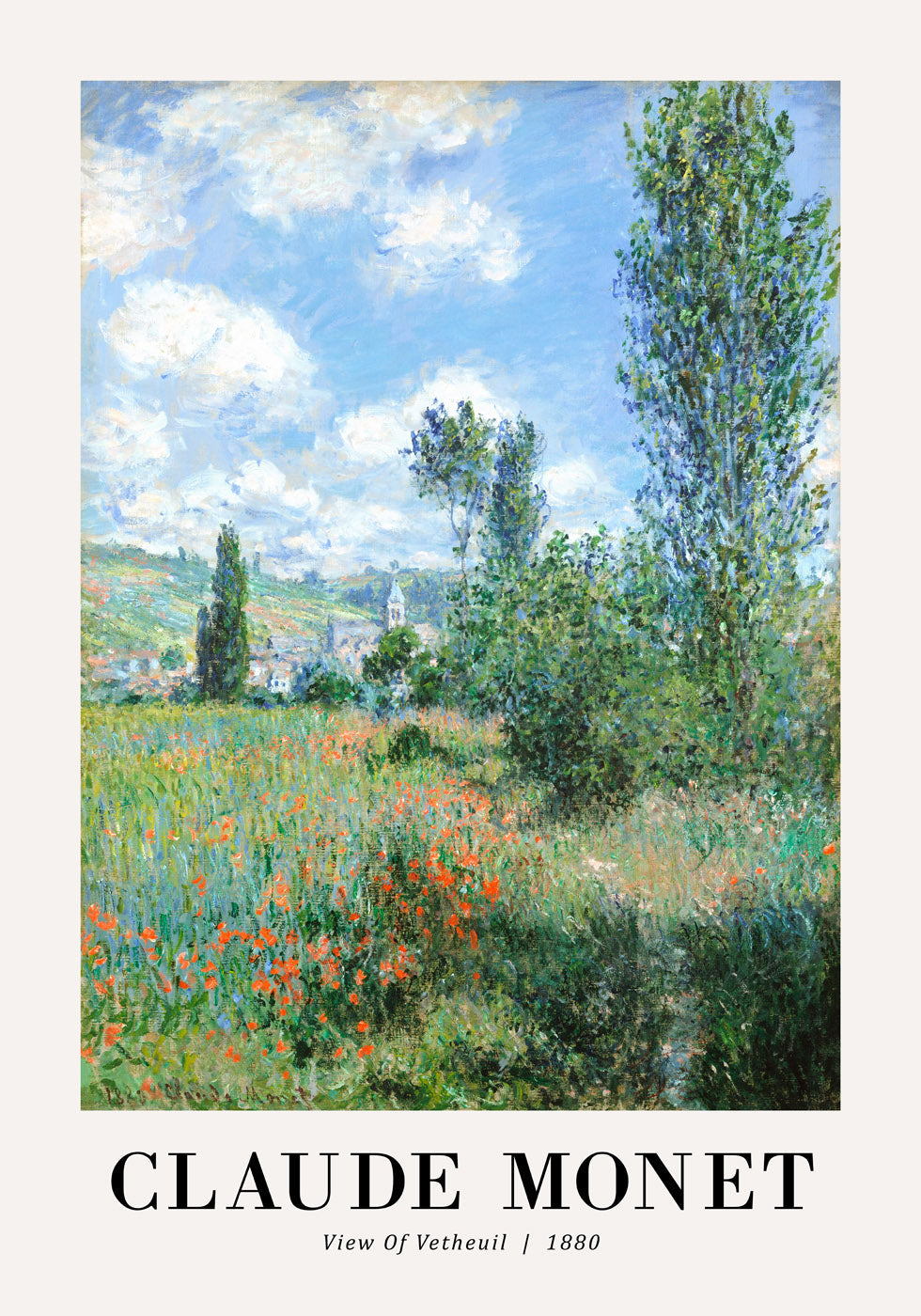 Ansicht von Vetheuil 1880 Poster von Claude Monet - Posterbox.no