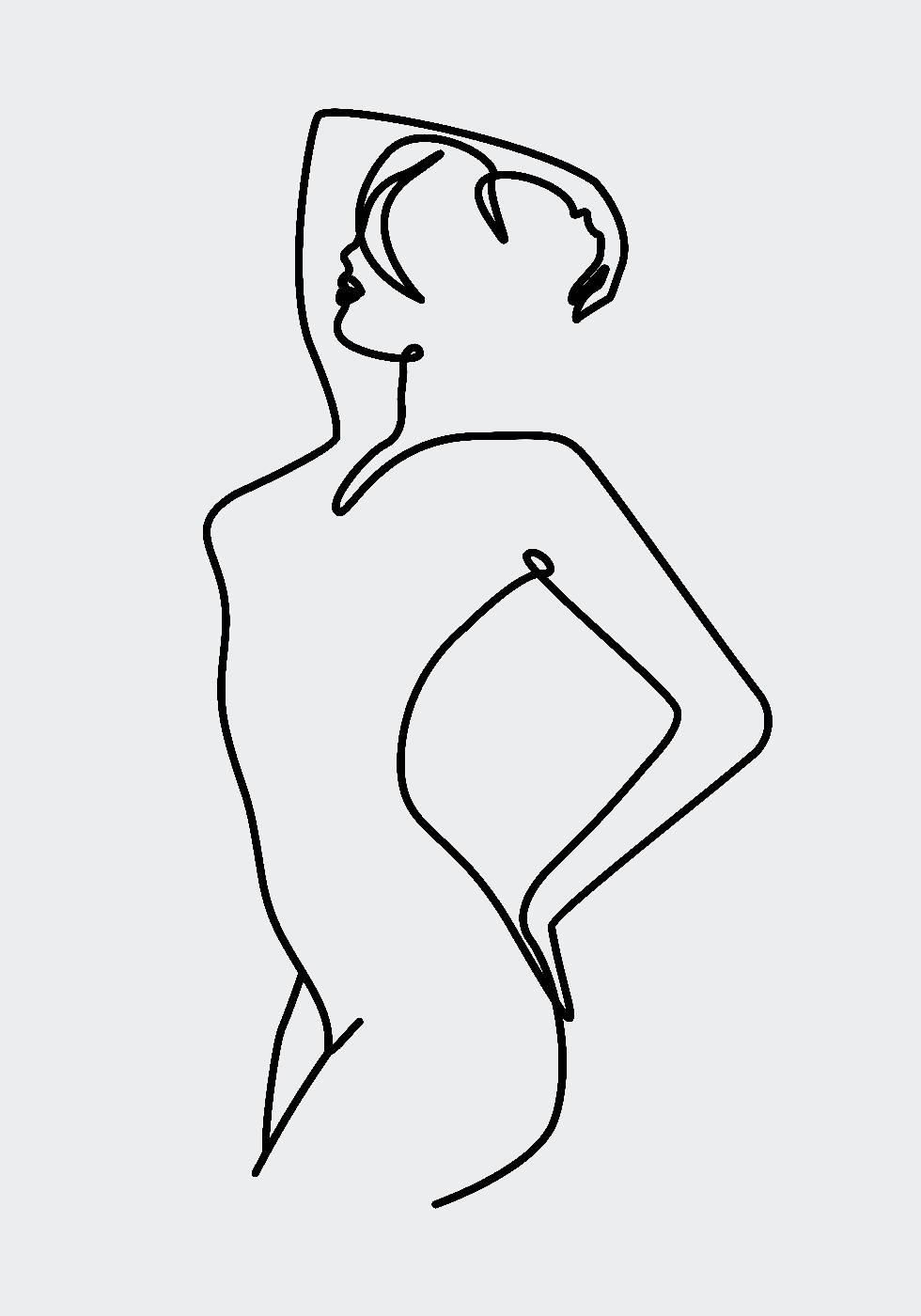 Line Art Figure 91 Poster - Posterbox.no