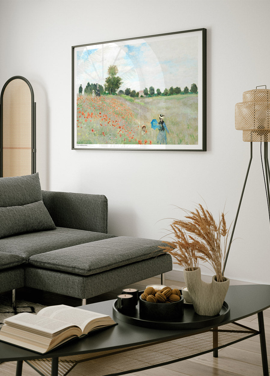 Das Mohnfeld 1873 Poster von Claude Monet - Posterbox.no
