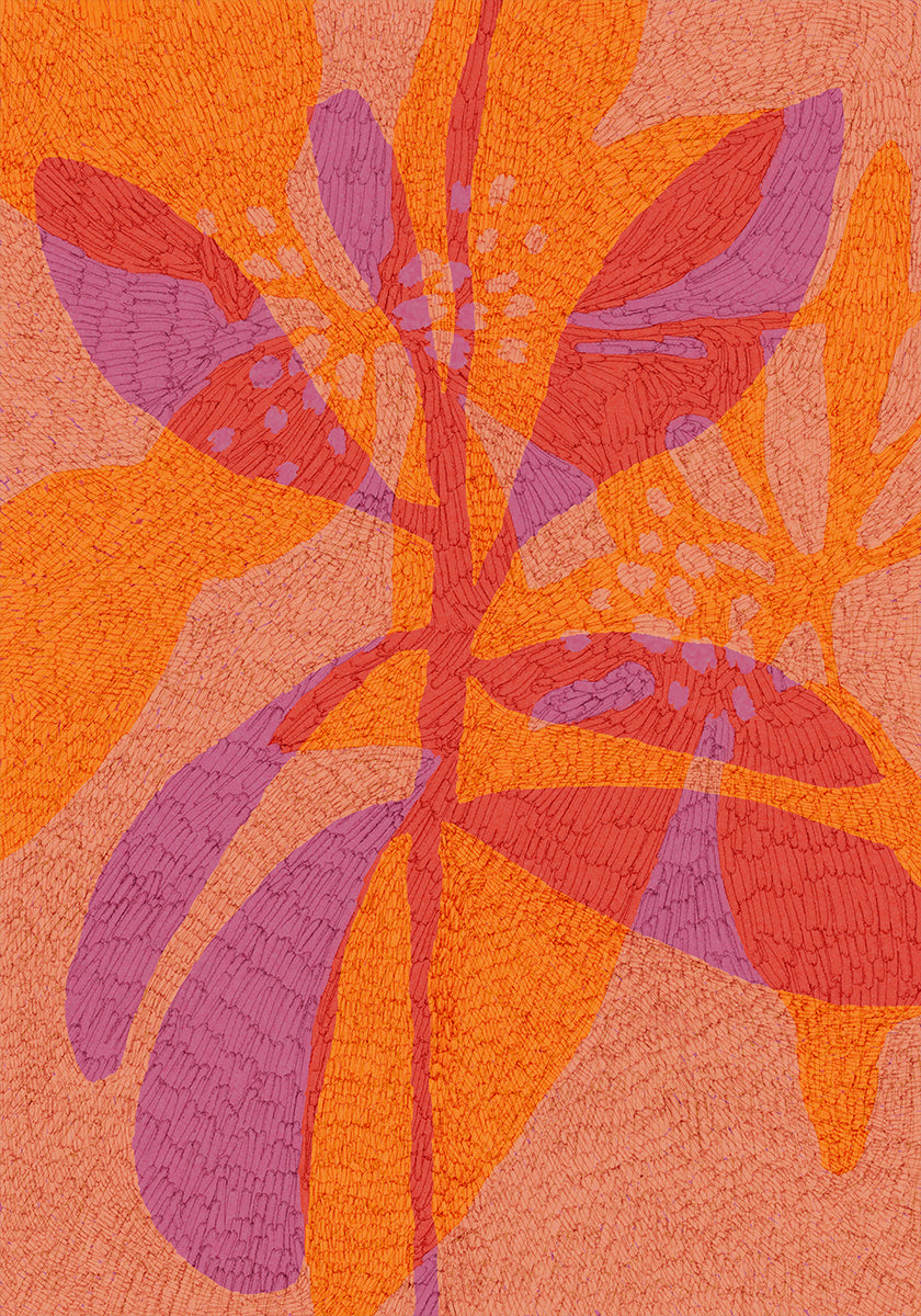 Poster „Blütenblätter der Lebendigkeit“.