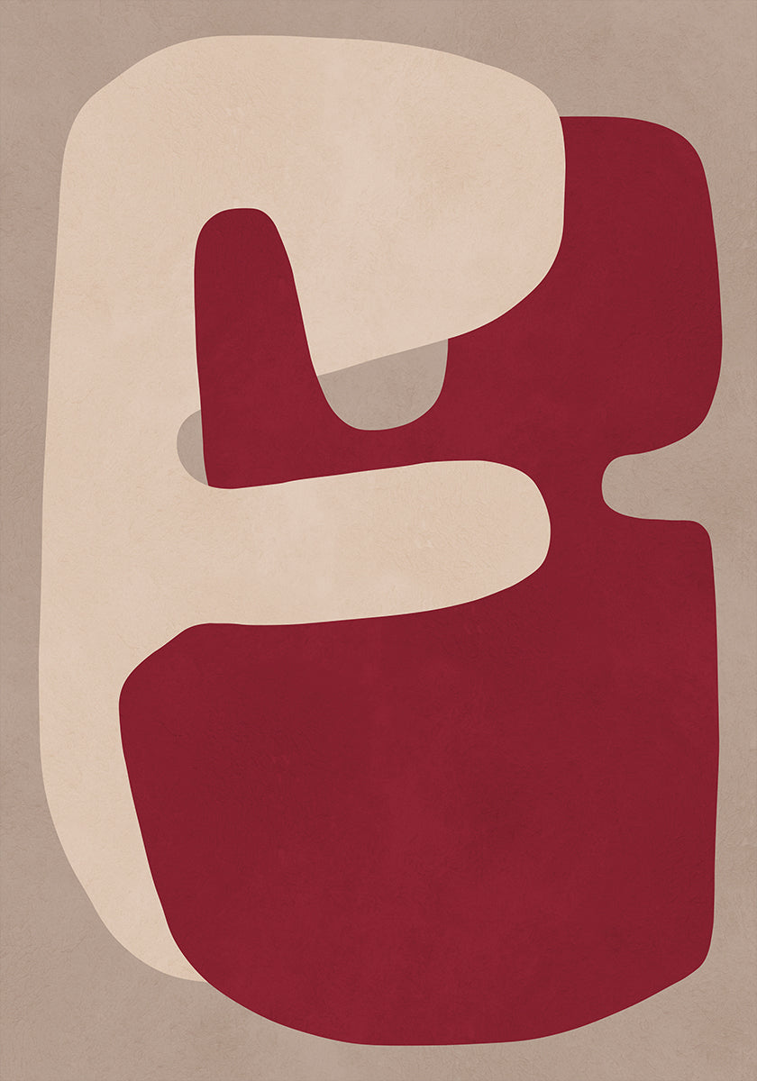 Poster mit roten geometrischen Formen