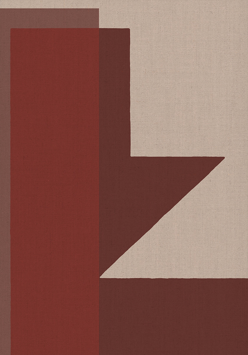 Rotes geometrisches Kompositionsplakat