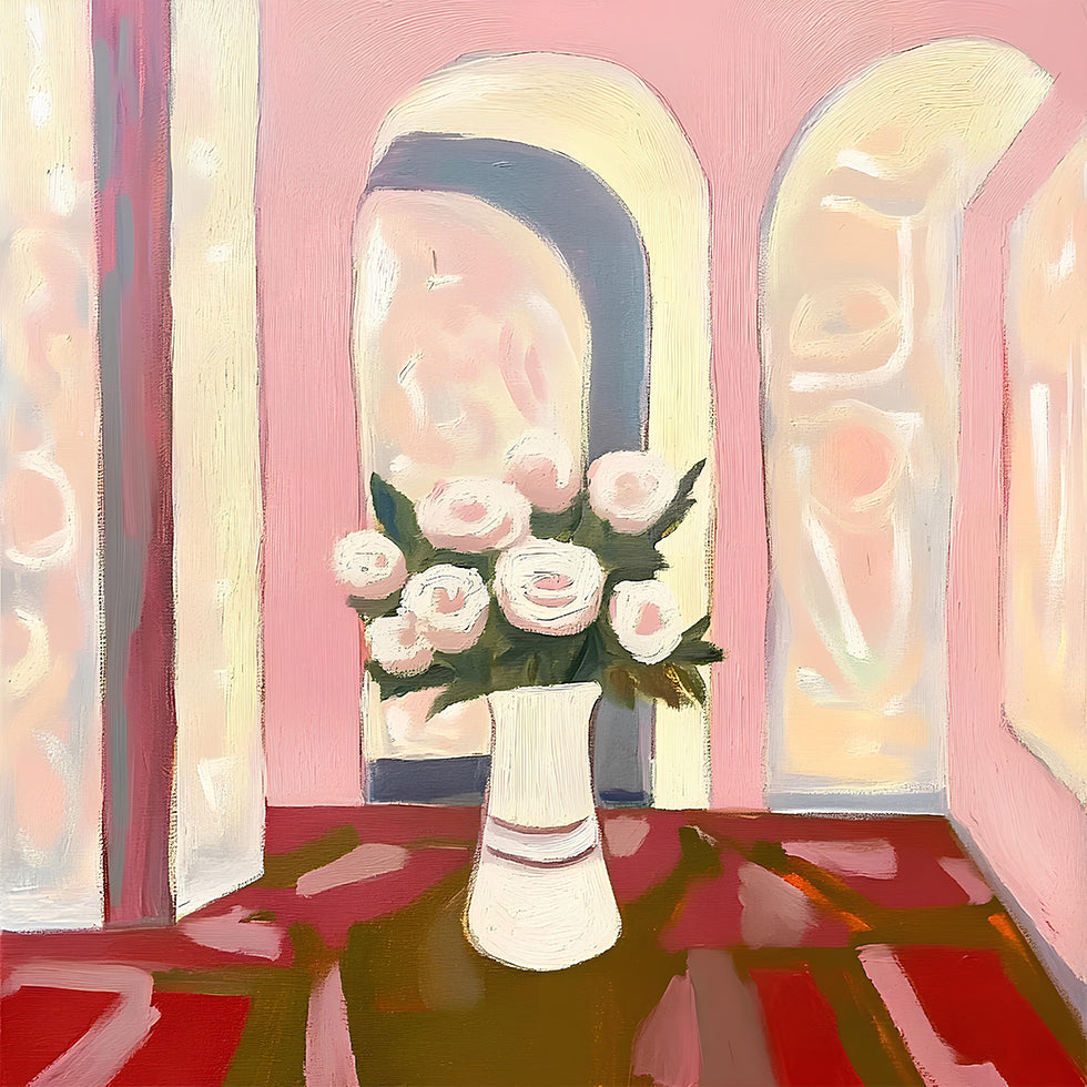 Poster mit Rosen in einer Vase