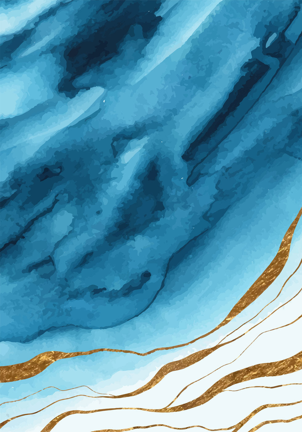 Aquarell verblasstes braunes Poster - Posterbox.no