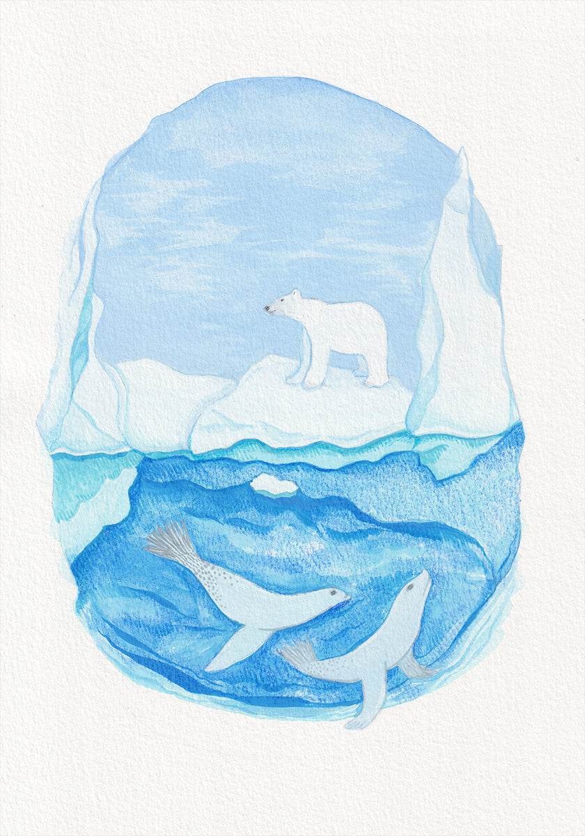 Arktisches Leben – Gefrorene Meere – Eisbär und Robben Poster