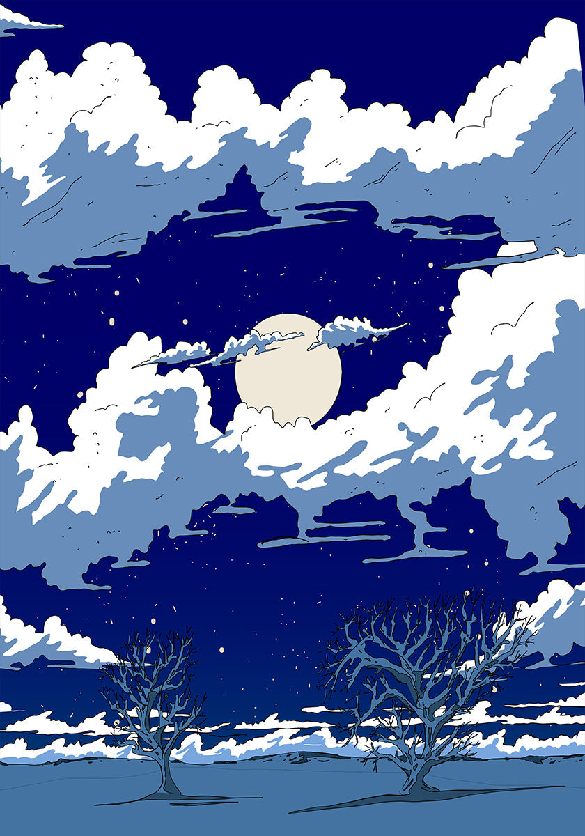 Poster „Himmel und Sterne“.