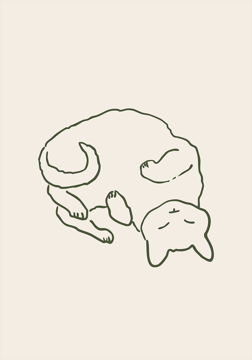 Gemütliches Kuschelkatzen-Poster