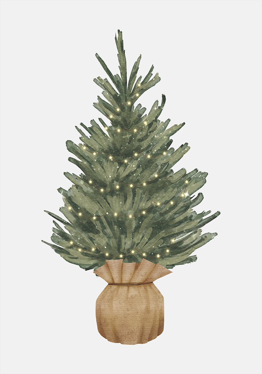 Poster mit Weihnachtsbaum umwickelt
