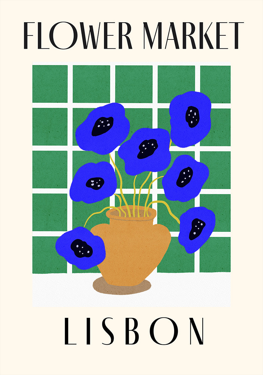 Blumenmarkt Lissabon Portugal Poster