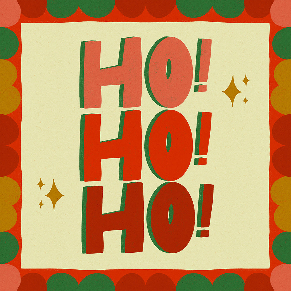 Ho Ho Ho Chirstmas festliches Illustrationsplakat