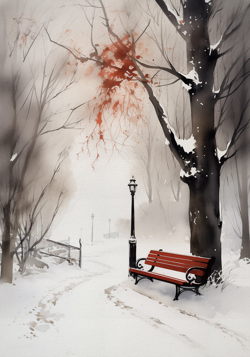 Das Red Bench-Poster
