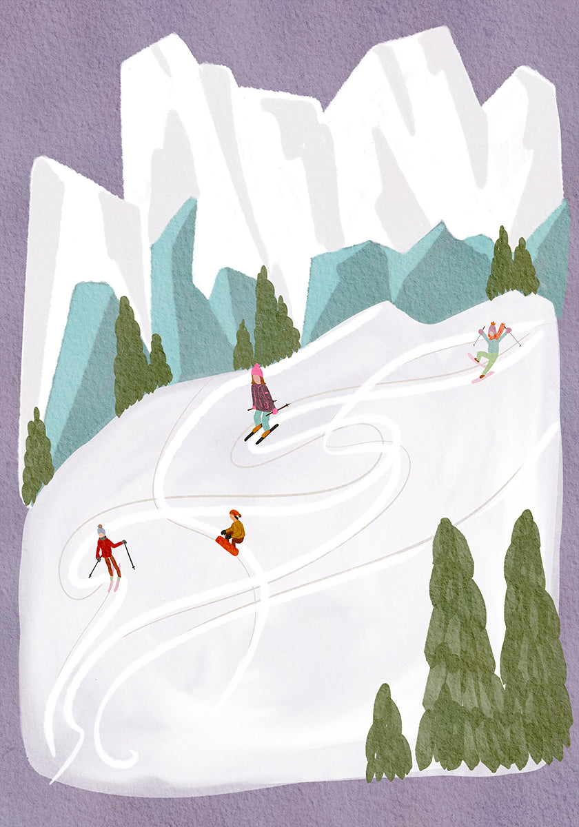 Skifahrer-Poster
