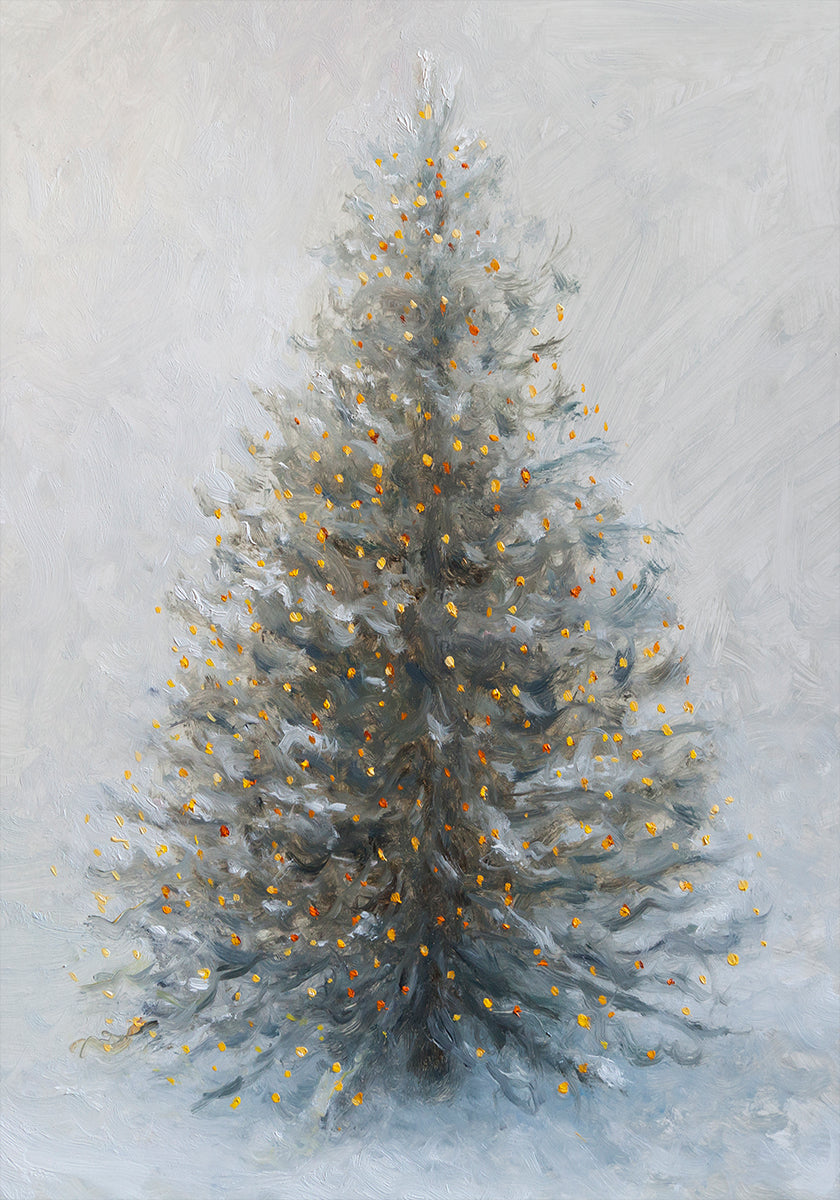 Weihnachtsbaum im Schnee-Poster