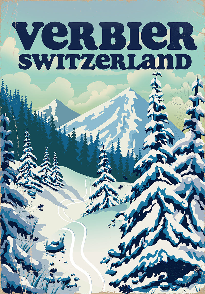 Verbier Schweiz Ski Poster Poster