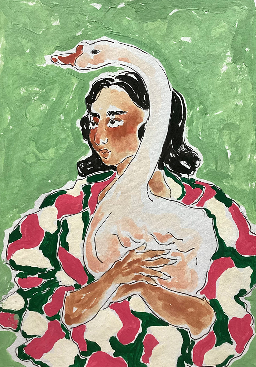 Mädchen mit Entenplakat