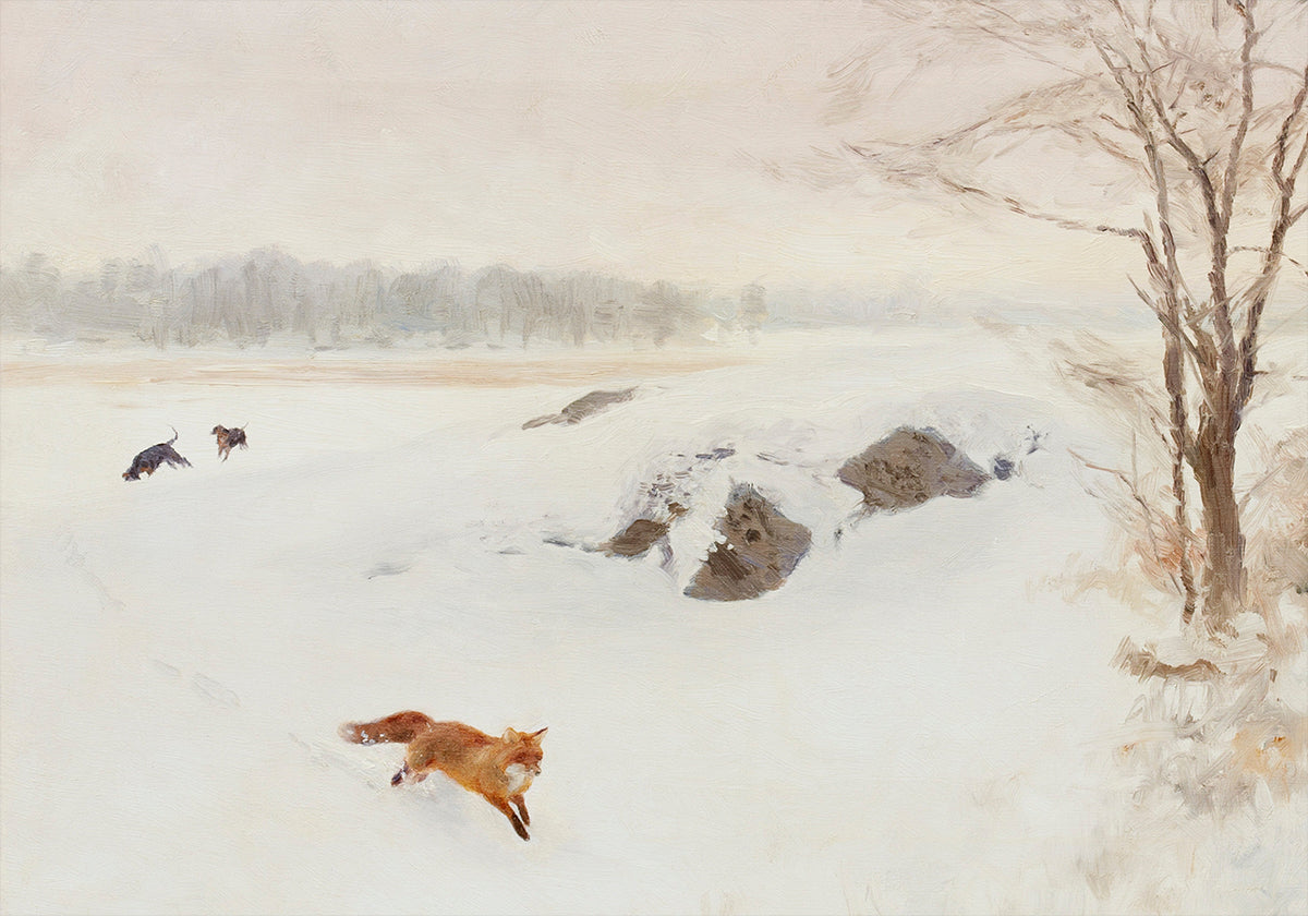 Bruno Liljefors – Jäger auf Stand in Winterlandschaft 1893 Poster