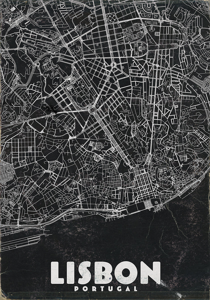 Vintages Reisekarten-Poster Lissabon Portugal