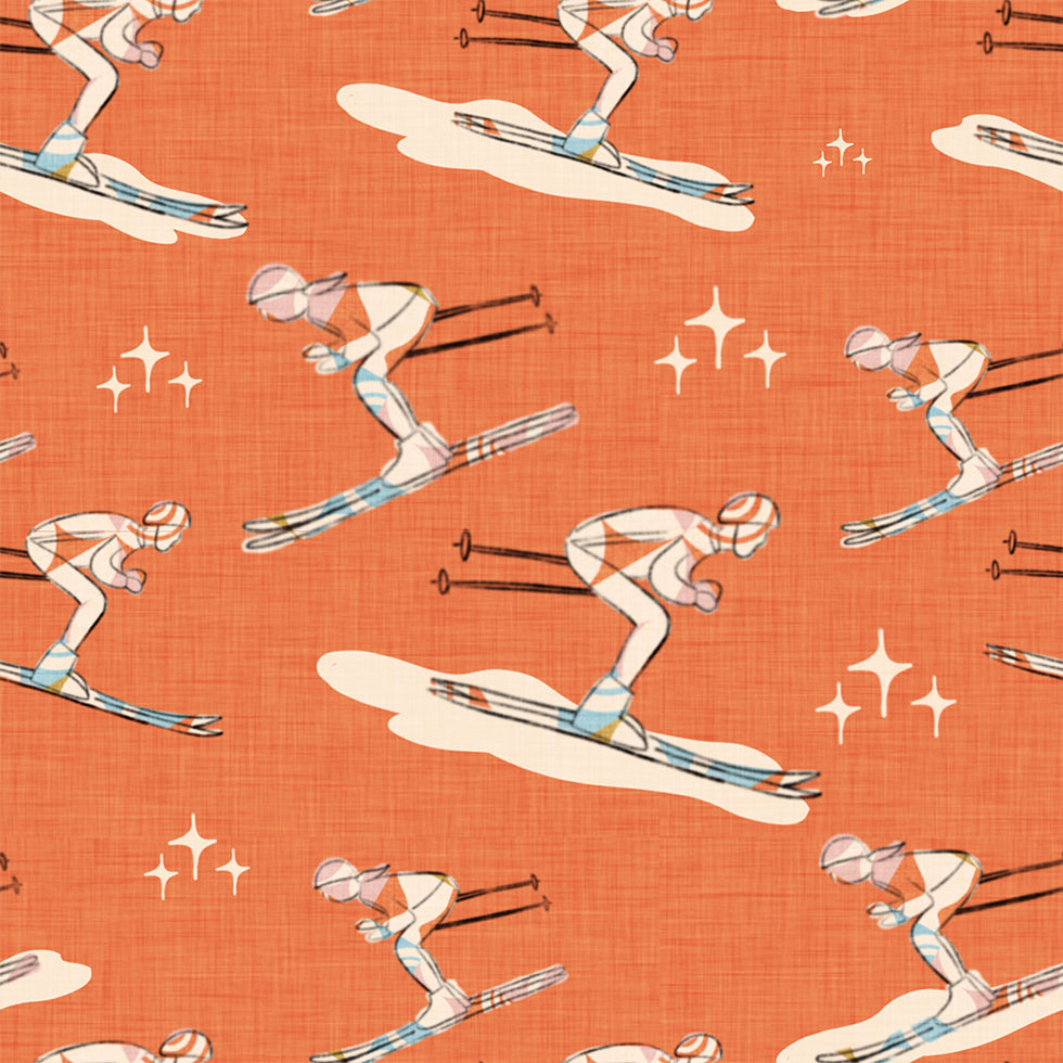 Wintersport Retro Vintage Ski Blue.png Poster