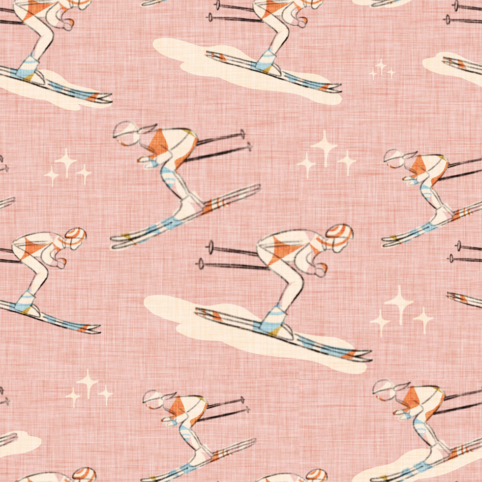 Wintersport Retro Vintage Ski Blue.png Poster