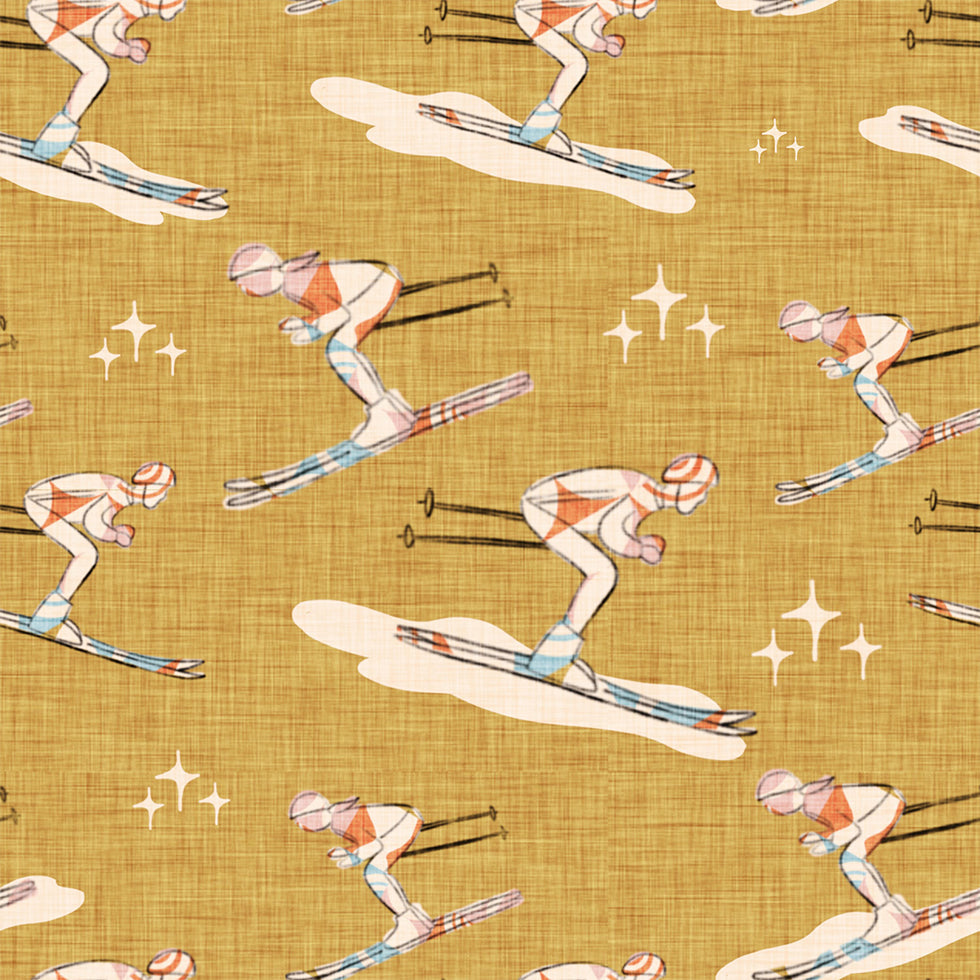 Wintersport Retro Vintage Ski Blue.png Poster