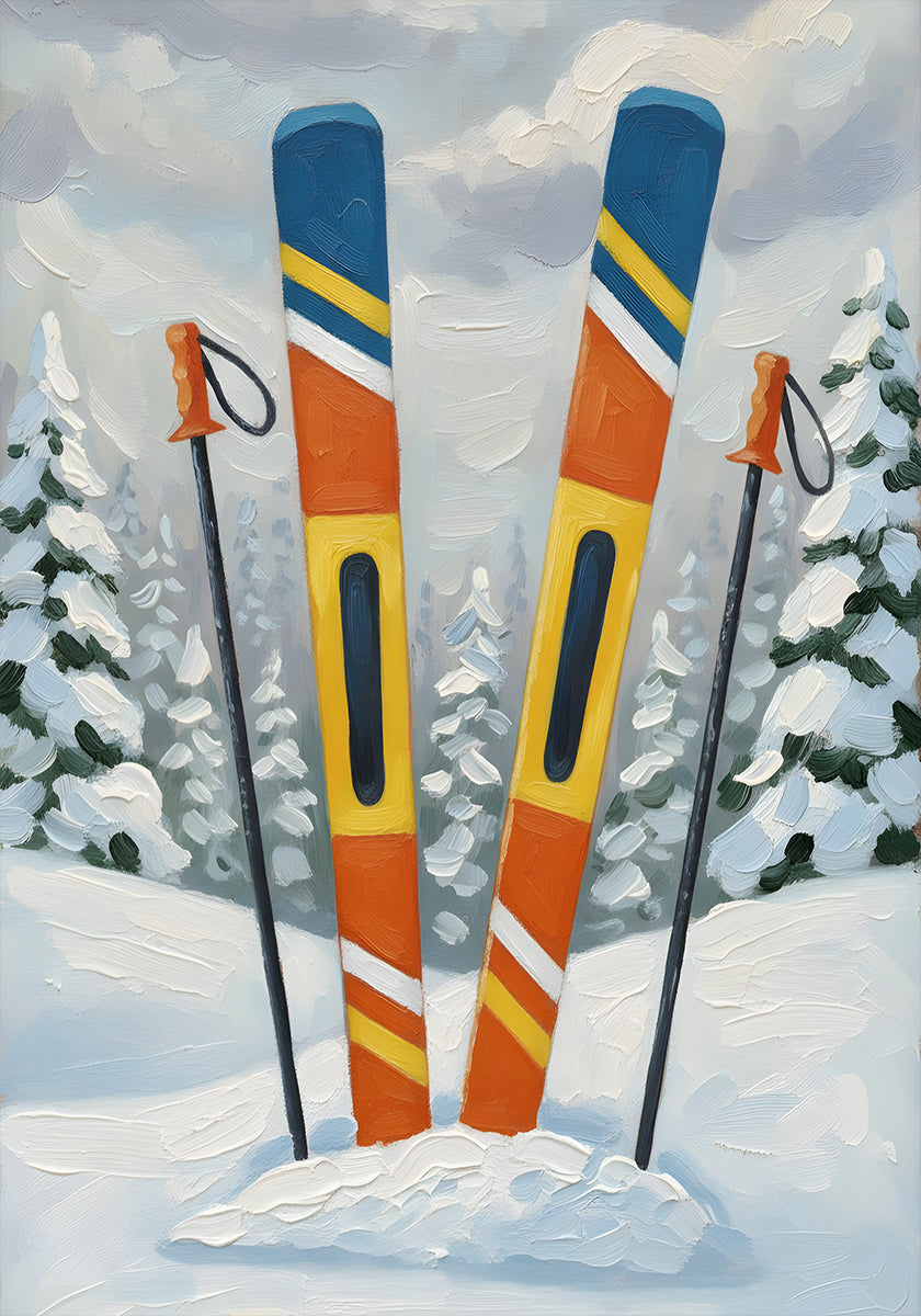 Poster für Skiausrüstung