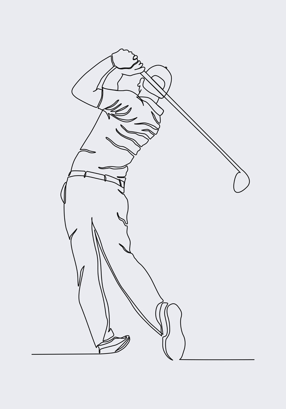 Golf Line Art Poster - Posterbox.no