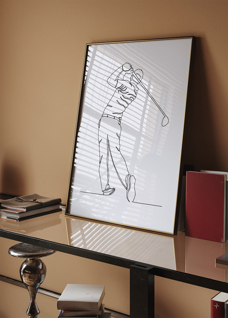 Golf Line Art Poster - Posterbox.no