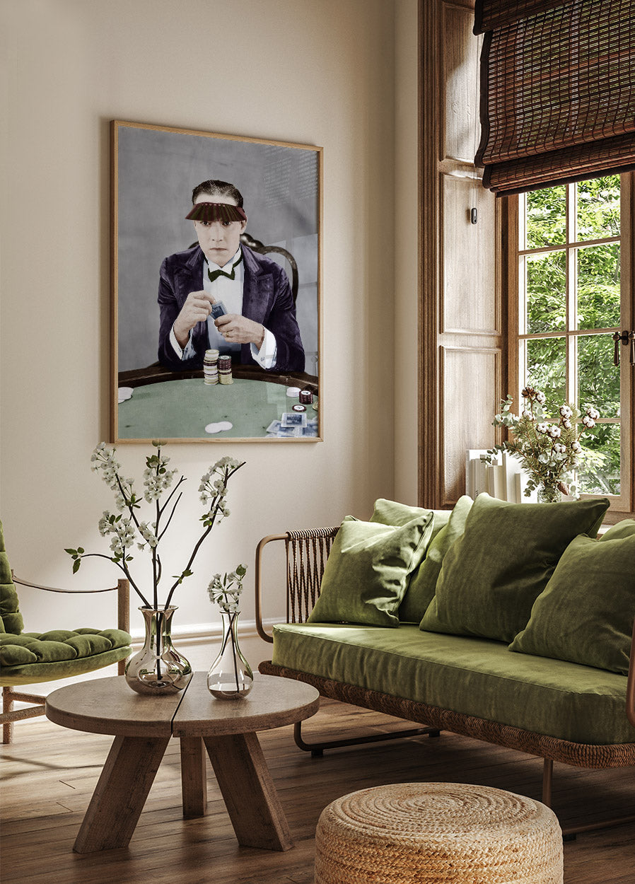 Spieler am Kartentisch Vintage Poster - Posterbox.no