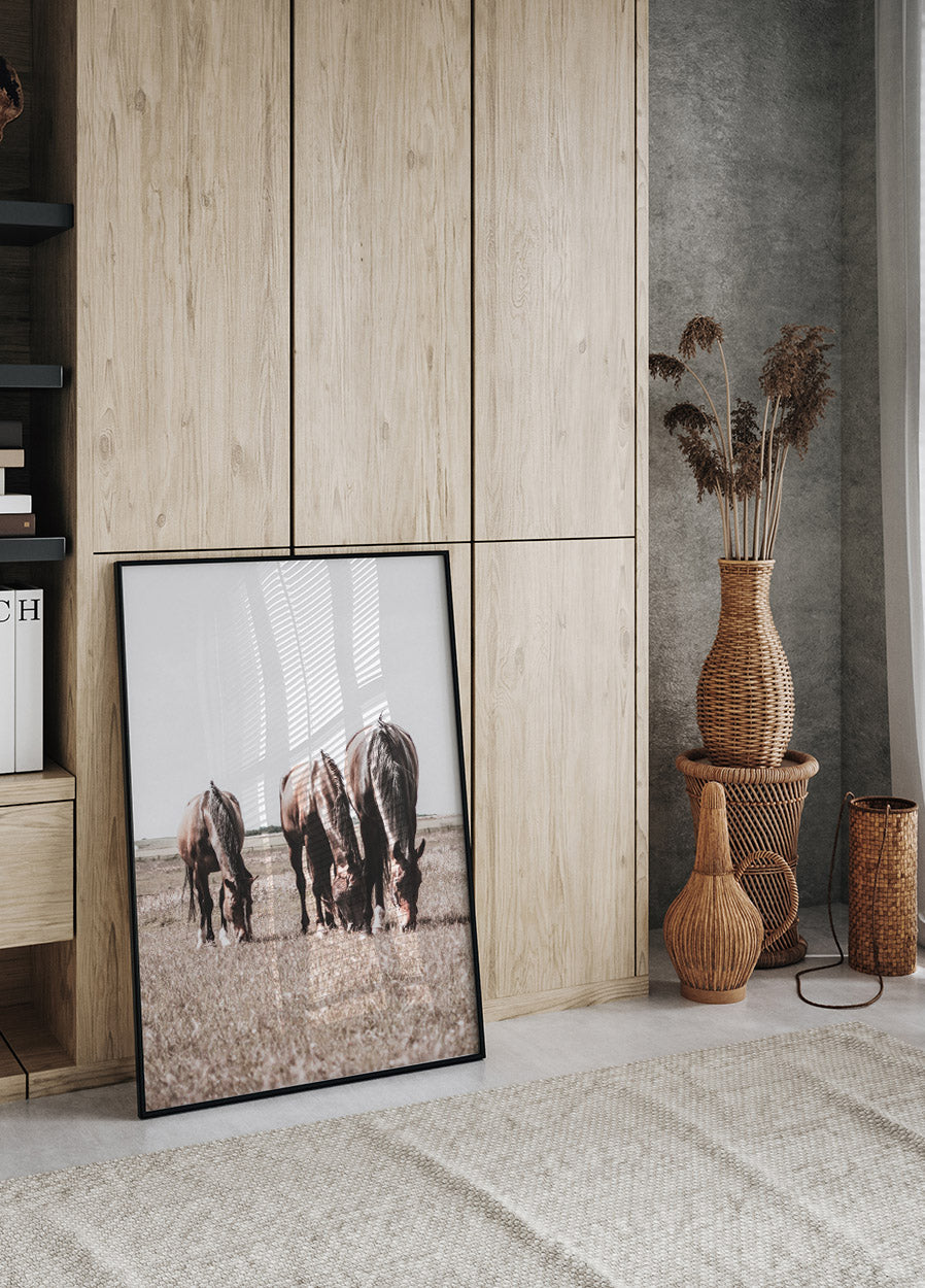 Drei braune Pferde Poster - Posterbox.no