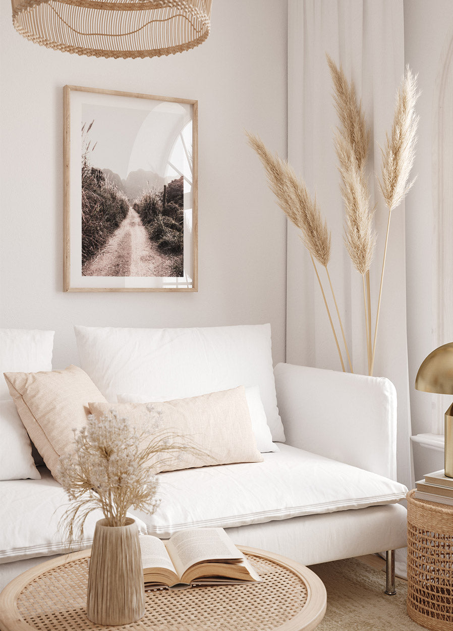 Dirt Road in Grass Fields Poster - Posterbox.no