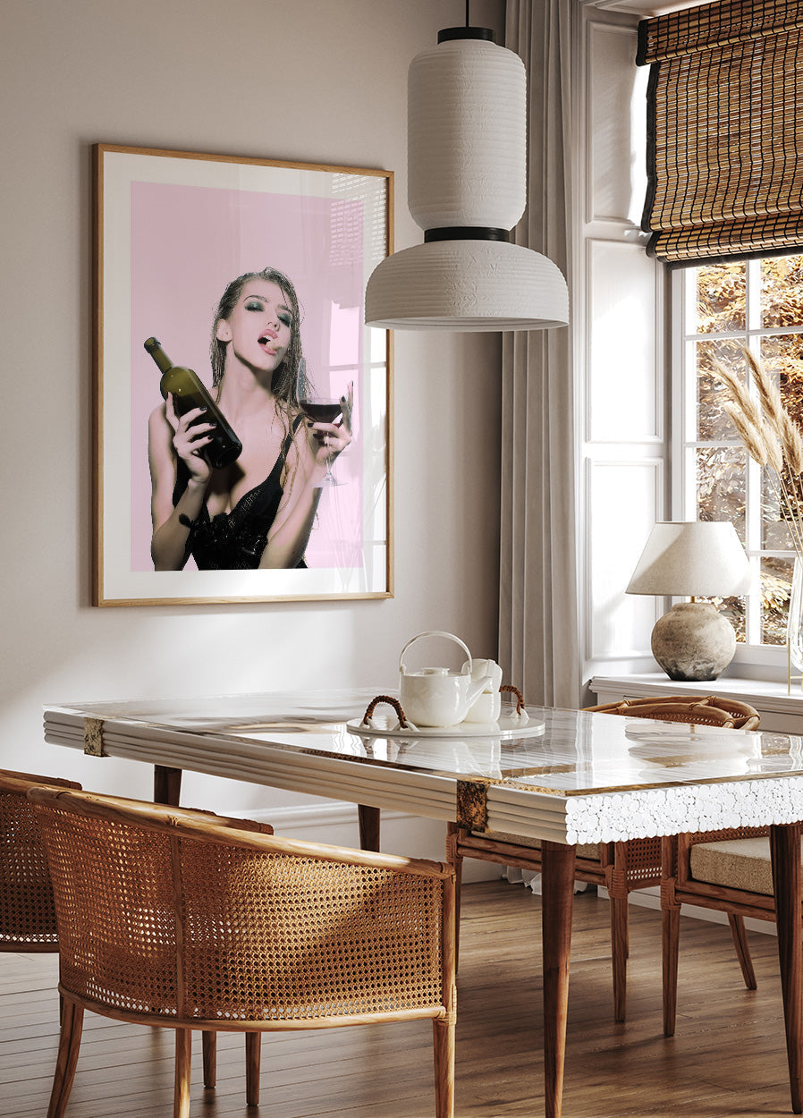 Verführerische Frau Wein Poster - Posterbox.no