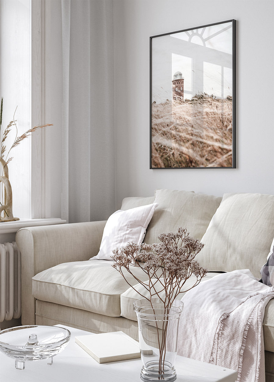 Leuchtturm im Feld Poster - Posterbox.no