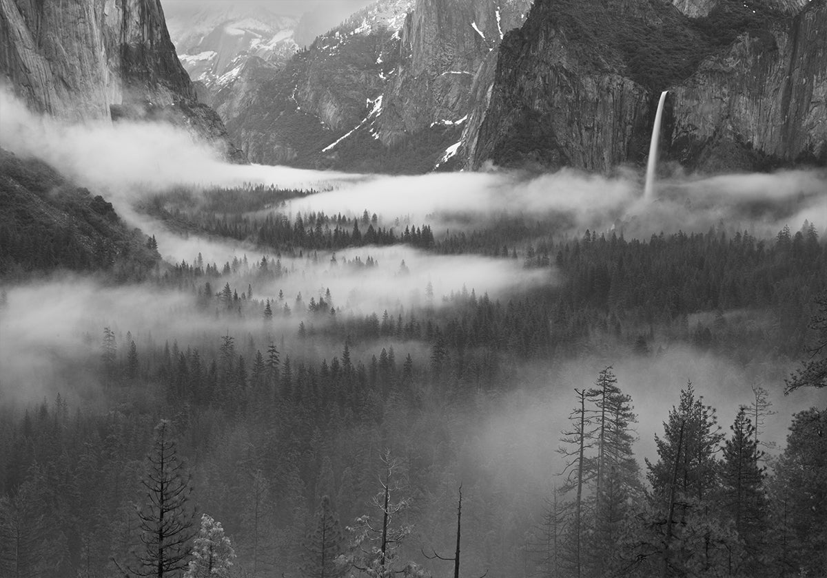 Nebel schwebt im Yosemite Valley