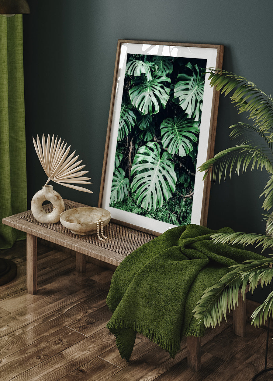 Grünes Monstera-Blätter-Poster - Posterbox.no