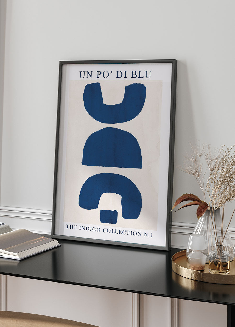 Blaue Formen Kunstposter - Posterbox.dk