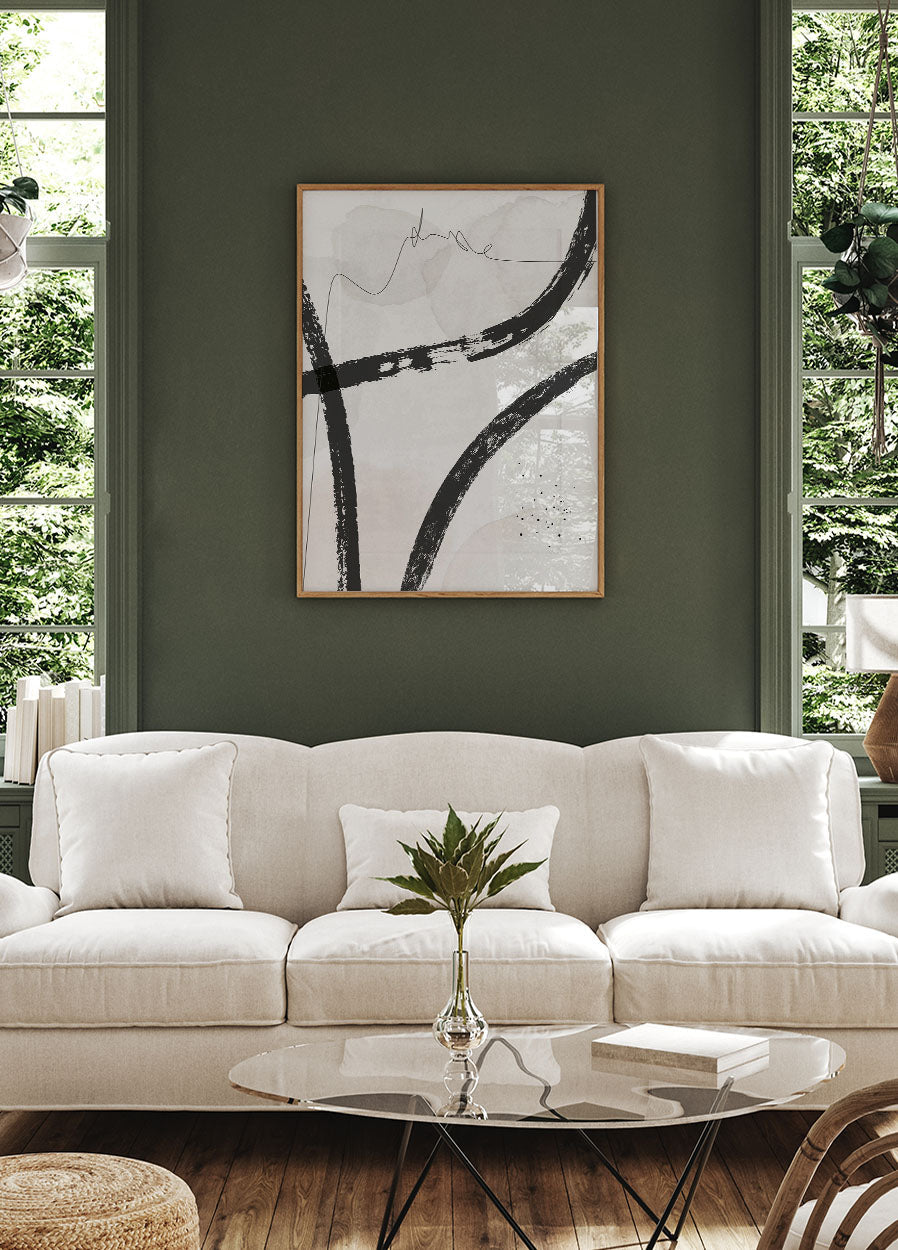 Abstraktes Line-Art-Kompositionsposter - Posterbox.dk