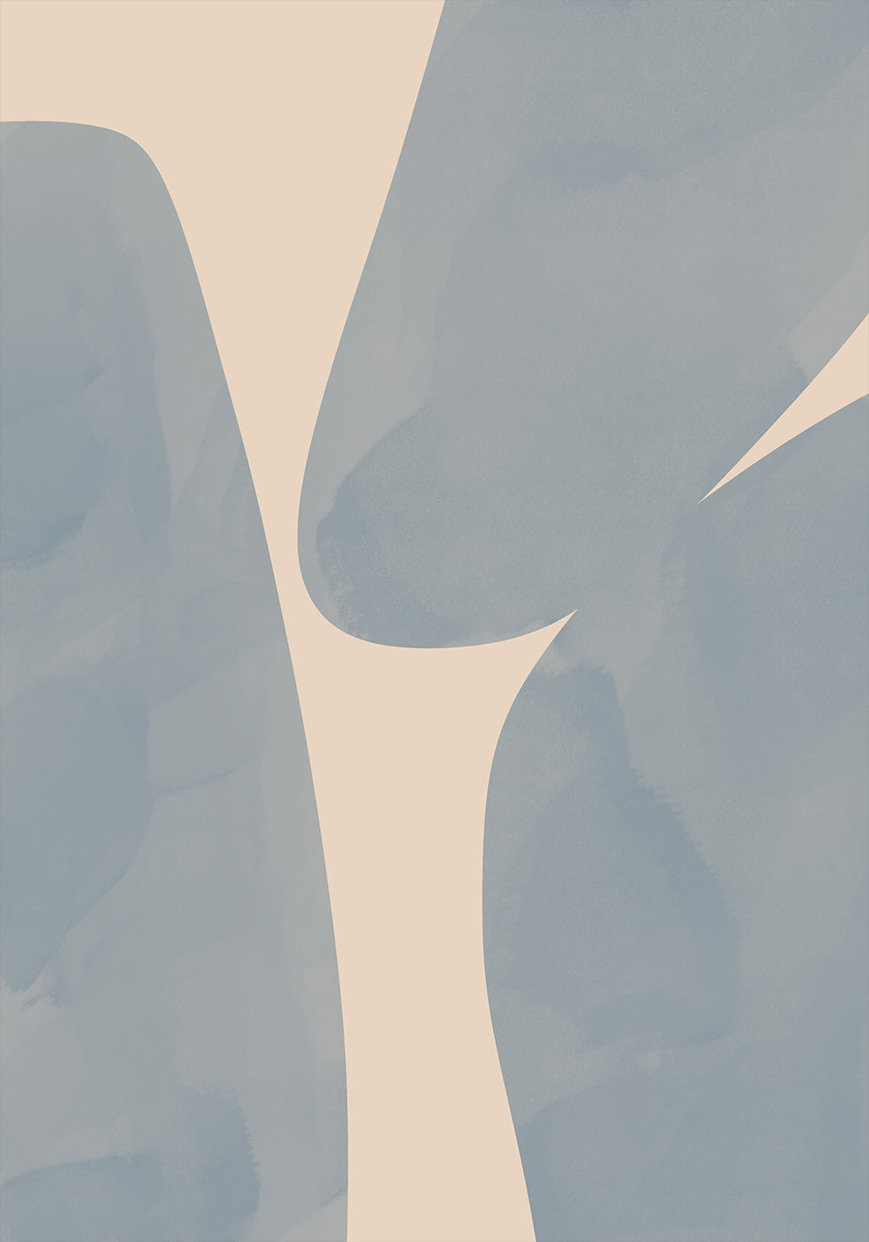 Weiche blaue Formen, Poster mit abstrakten Formen