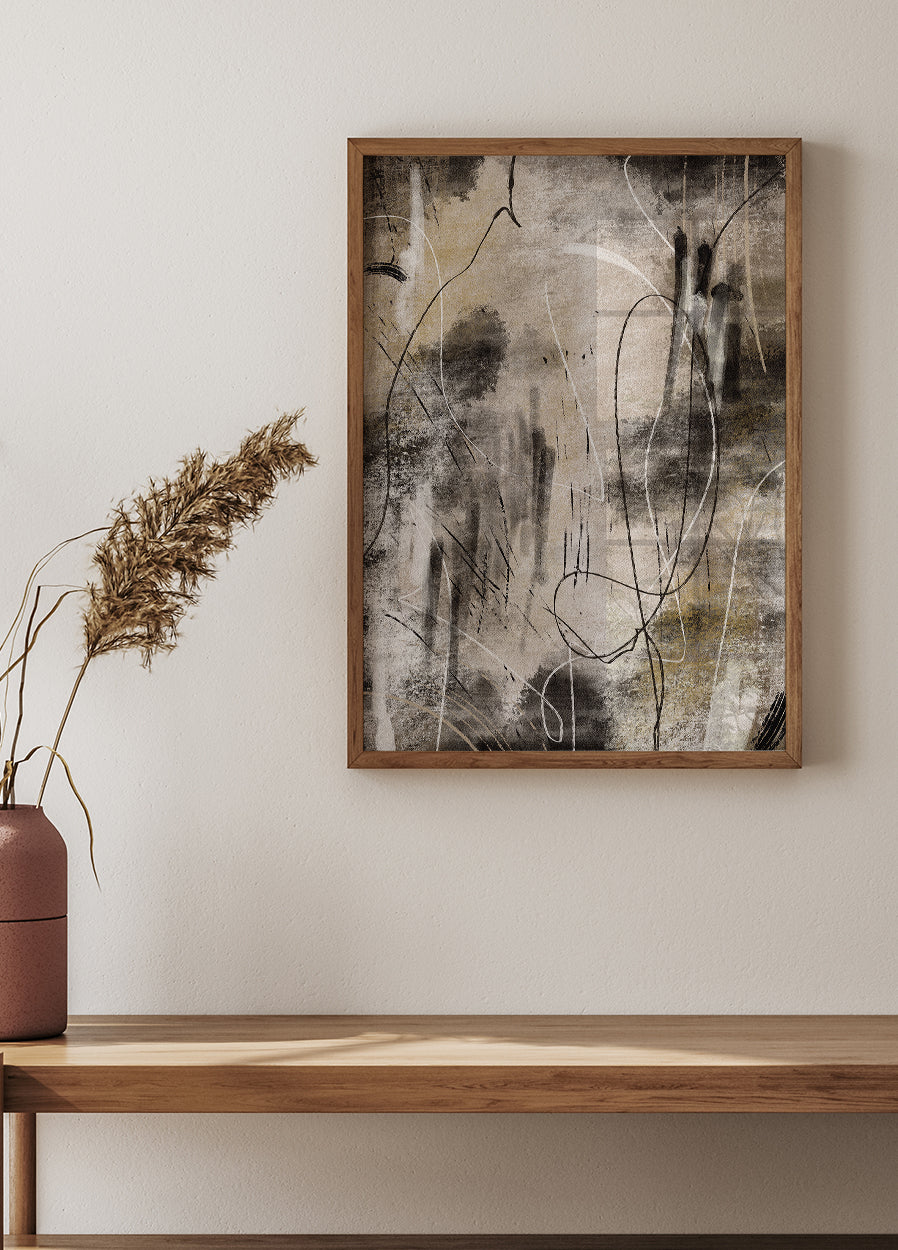 Abstrakte Linien und Formen Kunstposter - Posterbox.dk