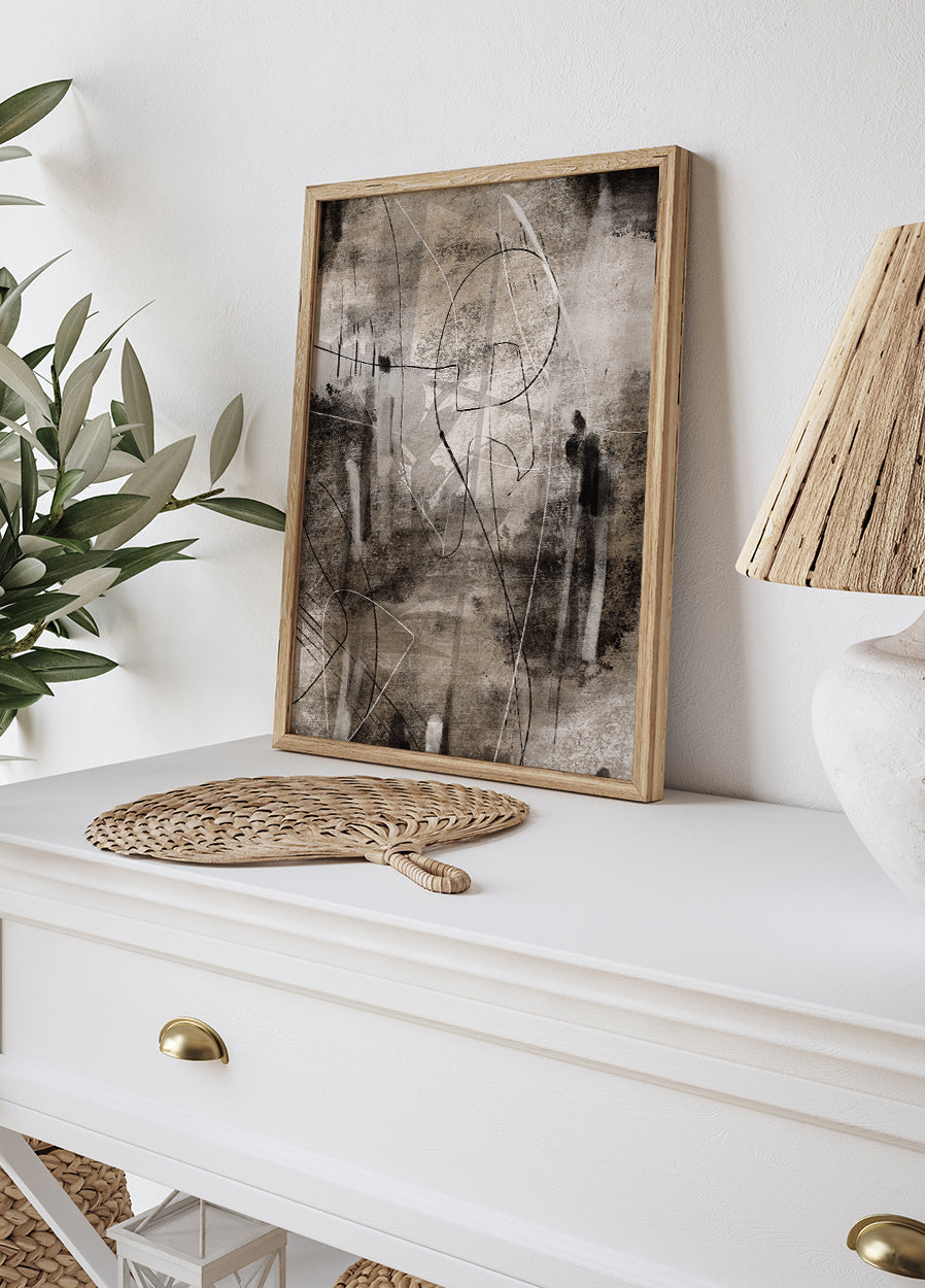 Abstrakte Linien und Texturen Kunstposter - Posterbox.dk