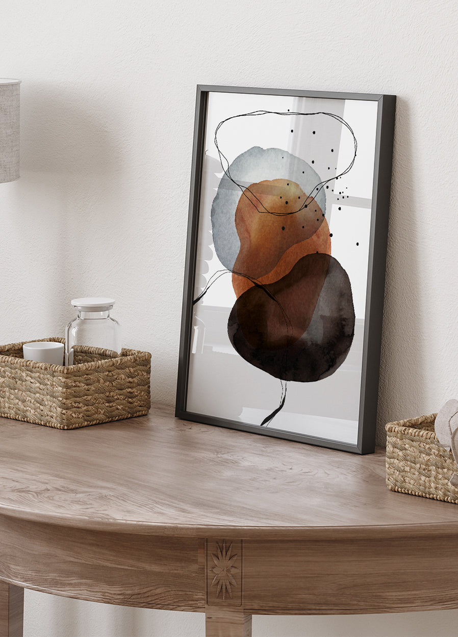 Poster mit abstrakten Aquarellformen - Posterbox.dk