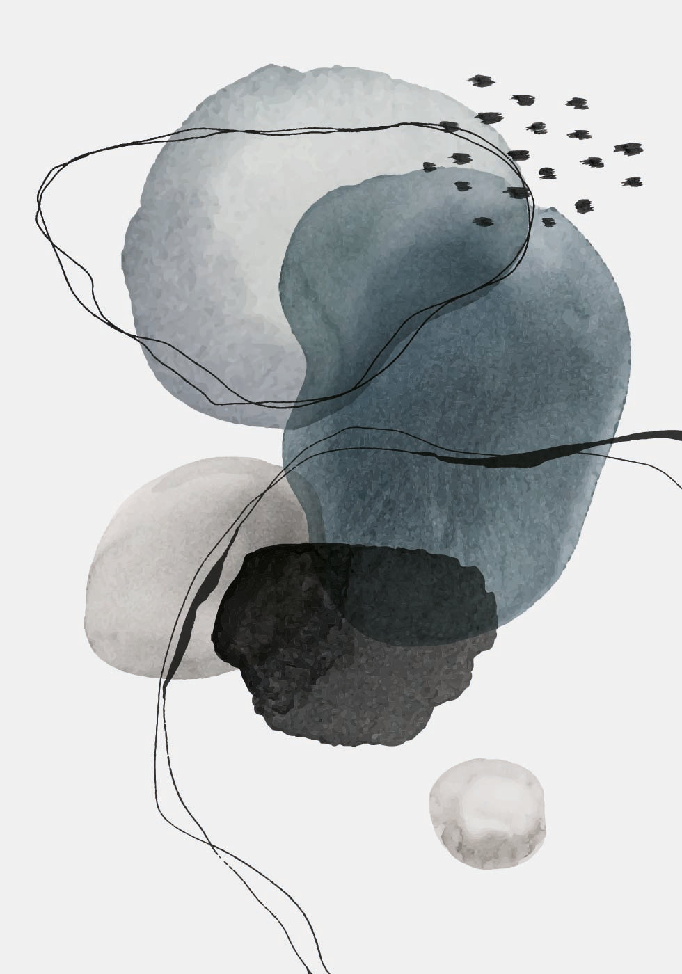 Abstrakte Formen und Linien Kunstposter - Posterbox.dk