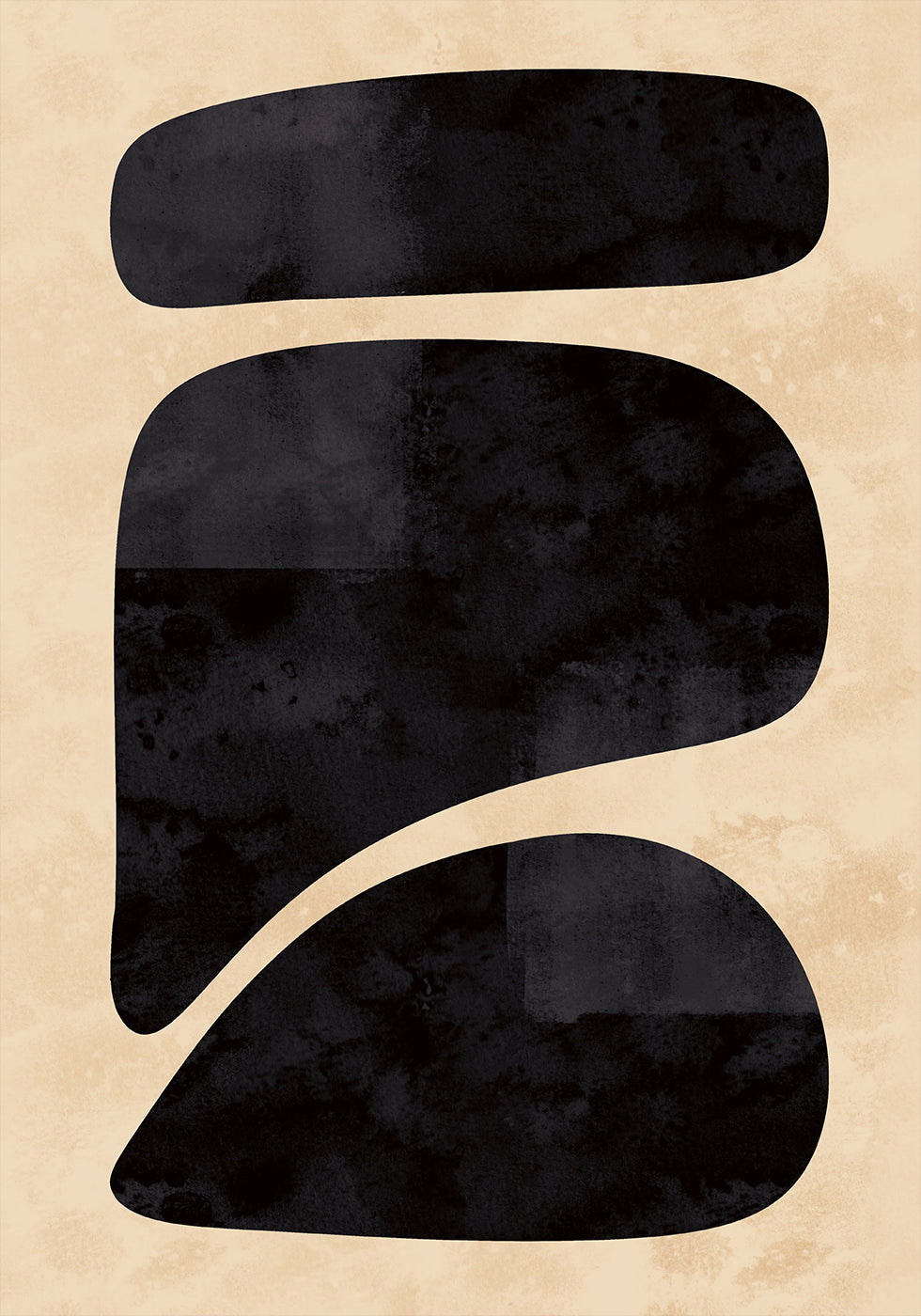 Minimales Poster mit schwarzen Formen