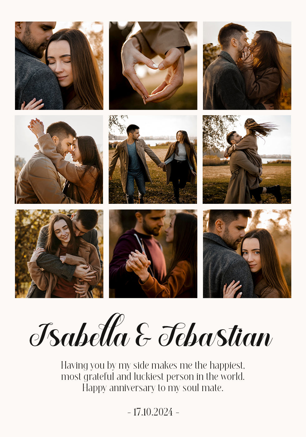 Personalisiertes Fotocollage-Plakat zum Paarjubiläum